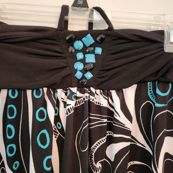 EUC Soulmates BOHO Patterned Halter Dress with Neck Tie. Size 1X. Beautiful. - Picture 2 of 5